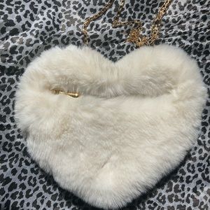Furry heart purse